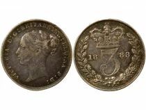 Victoria - 3 Silver Pence, 1st Portrait - 1883 London
