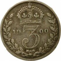 Victoria - 3 Silver Pence, 3rd Portrait - 1900 London