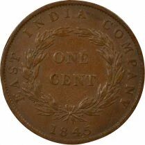 Victoria - Cent, East India Company - 1845 Calcutta