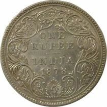 Victoria - Silver Rupee, Type II - 1878 . Bombay