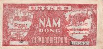 Viet Nam 5 Dong - Ho Chi Minh - ND (1948) - Letter MH-Q.022530 - aVF - P.17