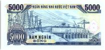 Viet Nam 5000 Dong, Ho Chi Minh - Dam - 1991 - P.108