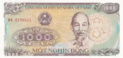 Vietnam 1000 Dong - Ho Chi Ming - El�phant - 1988 - P.107a