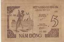 Vietnam 5 Dong - Ho Chi Minh - Blacksmith - 1946