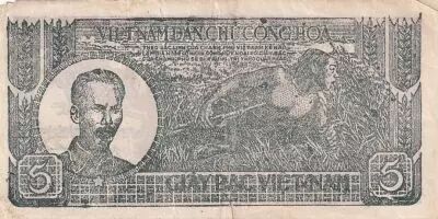 Vietnam 5 Dong - Ho Chi Minh - ND (1948) - Serial HF-W