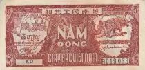 Vietnam 5 Dong - Ho Chi Minh - Red Reverse - 1948 - B.019083