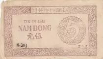 Vietnam 5 Dong - Ho Chi Minh - Serial N.381 - 1949-1950 - P.46a