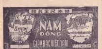 Vietnam 5 Dong - Ho Chi Minh - Two men and water buffaloes - 1948 - HM Series