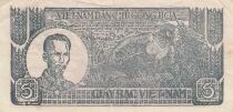 Vietnam 5 Dong - Ho Chi Minh - Two men and water buffaloes - 1948 - KJ Series