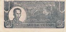 Vietnam 5 Dong - Ho Chi Minh - Two men and water buffaloes - 1948 - KJ Series