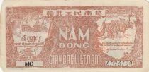 Vietnam 5 Dong - Ho Chi Minh - Two men and water buffaloes - 1948 - MC Series