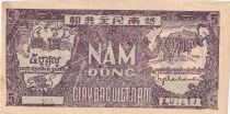 Vietnam 5 Dong - Ho Chi Minh - Two men and water buffaloes - 1948 - MG Series