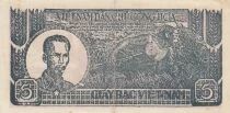 Vietnam 5 Dong - Ho Chi Minh - Two men and water buffaloes - 1948 - RJ Series