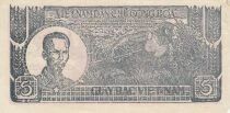 Vietnam 5 Dong - Ho Chi Minh - Two men and water buffaloes - 1948 - RJ Series