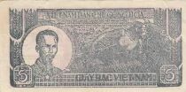 Vietnam 5 Dong - Ho Chi Minh - Two men and water buffaloes - 1948