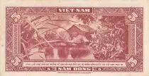 Vietnam del Sud 5 Dong - Buffalo - House - ND (1955) - Serial 11-A - P.13a