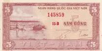 Vietnam del Sud 5 Dong - Buffalo - House - ND (1955) - Serial 15-B - P.13a