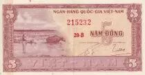 Vietnam del Sud 5 Dong - Buffalo - House - ND (1955) - Serial 20-B - P.13a