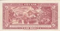 Vietnam del Sud 5 Dong - Buffalo - House - ND (1955) - Serial 20-B - P.13a