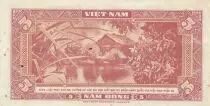 Vietnam del Sud 5 Dong - Rice farming - Hut - 1955 - Series 34-A