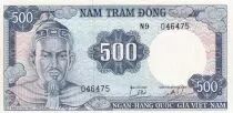 Vietnam del Sud 500 Dong - Tran Hung Dao - Boat ND (1966) - Serial N.9 - P.23a