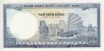 Vietnam del Sud 500 Dong - Tran Hung Dao - Boat ND (1966) - Serial T.7 - P.23a