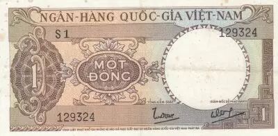 Vietnam del Sur 1 Dong - Guilloches - Tractor - 1964 - Series S.1
