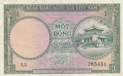 Vietnam del Sur 1 Dong - Temple of King H�ng - Museum - 1956 - Series A.3