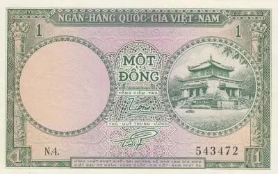 Vietnam del Sur 1 Dong - Temple of King H�ng - Museum - 1956 - Series N.4