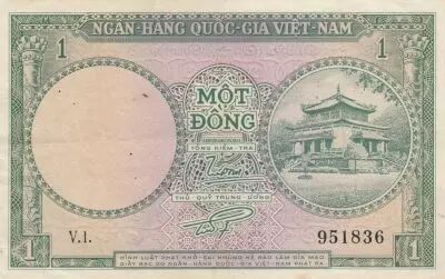 Vietnam del Sur 1 Dong - Temple of King H�ng - Museum - 1956 - Series V.1