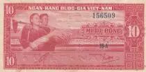 Vietnam del Sur 10 Dong - Farmers - L� V?n Duy?t Tomb - 1962 - Series 18-A