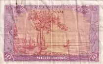 Vietnam del Sur 10 Dong - Fish - Ship, bay - ND (1955) - Serial E1 - P.3