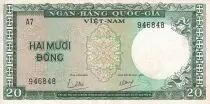 Vietnam del Sur 20 Dong - Fish - ND (1964) - Serial A.7 - P.16