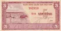 Vietnam del Sur 5 Dong - Buffalo - House - ND (1955) - Serial 11-A - P.13a