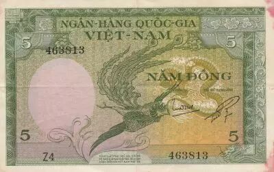 Vietnam del Sur 5 Dong - Phoenix - Farmer - 1955 - Z4 Series