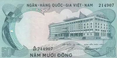Vietnam del Sur 50 Dong - Independence Palace - Horses - 1972 - Series A/47