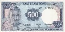 Vietnam del Sur 500 Dong - Tran Hung Dao - Boat ND (1966) - Serial D.9 - P.23a