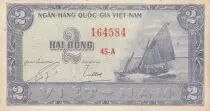 Vietnam du Sud 2 Dong - Bateau - Maison de campagne - 1955 - Série 45-A