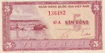 Vietnam du Sud 5 Dong - Buffle - Maison - ND (1955) -  Série 47-A - P.13a