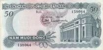 Vietnam du Sud 50 Dong - Bâtiment de la banque - Guilloches - 1969 - Série B.13