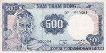 Vietnam du Sud 500 Dong - Tran Hung Dao - Bateau - ND (1966) - Série Q.7 - P.23a