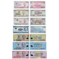 Vietnam Set of 7 notes: 500 to 50000 Dong - Ho Chi Minh - 1988 to 2022