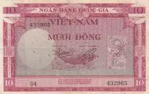 Vietnam South 10 Dong - Fish - Junks - 1955 - Series 04