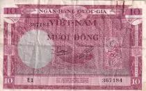 Vietnam South 10 Dong - Fish - Ship, bay - ND (1955) - Serial E1 - P.3