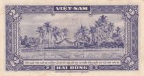 Vietnam South 2 Dong - Boat - Palms - ND (1955) - Serial 37-A - P.12a