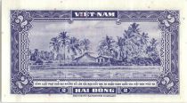 Vietnam South 2 Dong,  Boat - River scene - 1955 - P.12 a