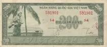 Vietnam South 200 Dong - Soldier - Girl with rice - 1955