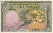 Vietnam South 5 Dong - Bird - Agriculture - ND (1955) - Serial G4 - P.2