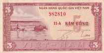 Vietnam South 5 Dong - Buffalo - House - ND (1955) - Serial 11-A - P.13a
