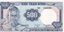 Vietnam South 500 Dong - Tran Hung Dao - Boat ND (1966) - Serial N.9 - P.23a